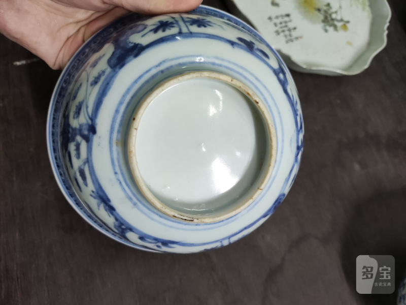 明 青花松竹梅纹碗一对 - 图5